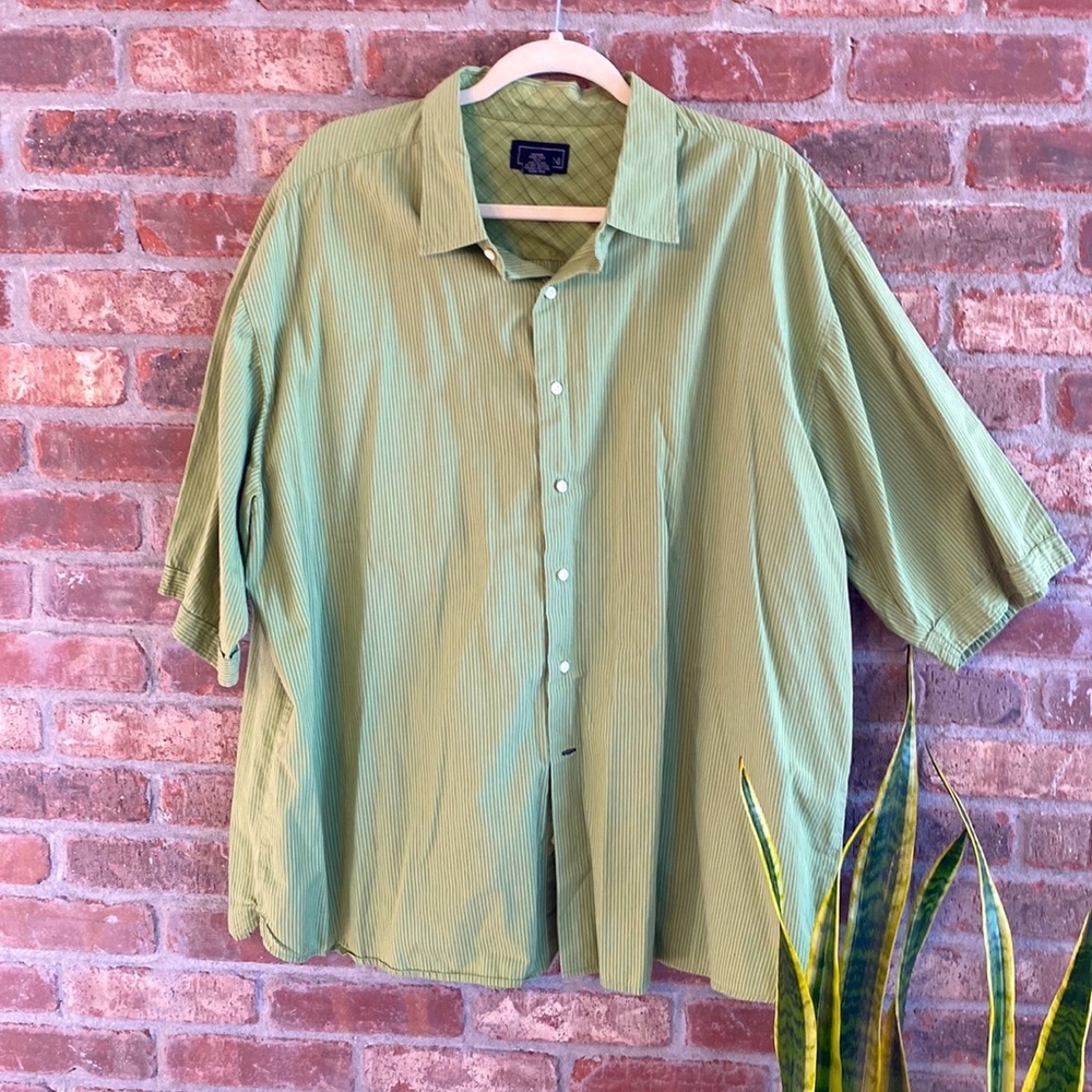 Cezani XXL green causal short sleeve button up